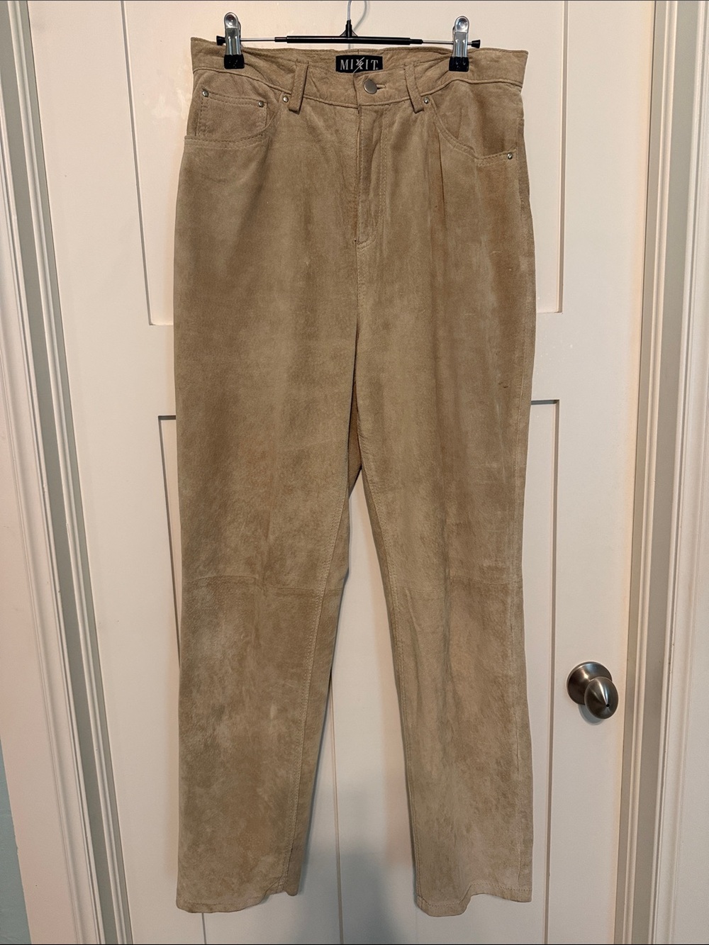 Vintage 90s MIXXIT Tan Suede Leather Pants